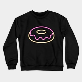 80's Gift 80s Retro Neon Sign Donut Crewneck Sweatshirt